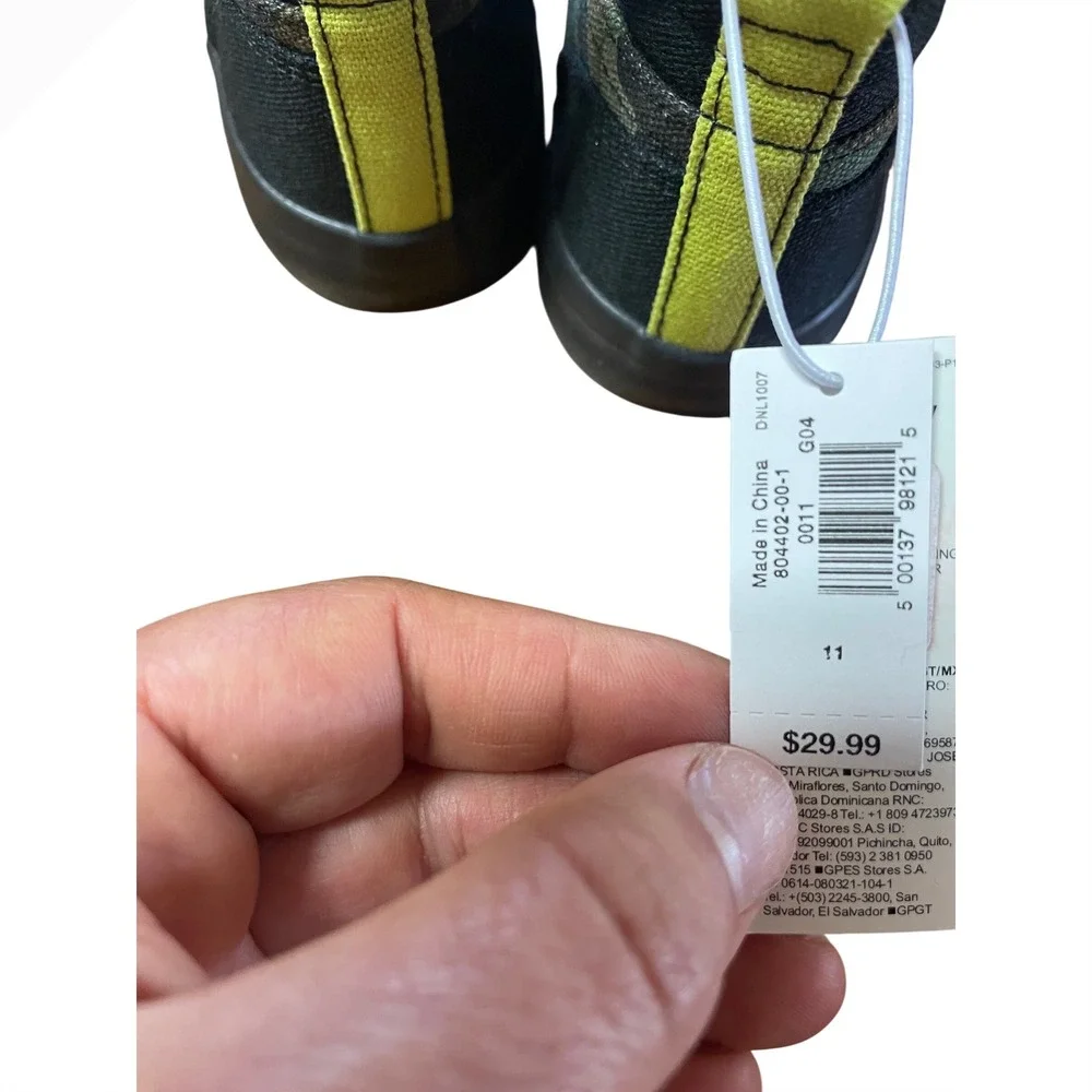 Old Navy Kids Camo High Top Sneakers Camouflage Hook Loop Size 11 NEW no-tie‎